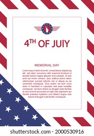 4th of July, USA Independence Day Poster with USA Flag Background