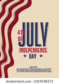 4th of July  USA Independence Day Holiday concept. Vintage Poster design vector illustration.