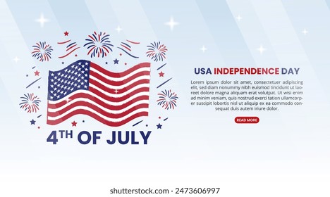 4th of July USA Independence Day with painting of flag and ornaments