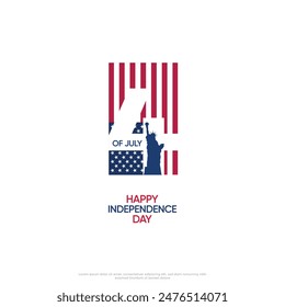 4th of July, USA Independence Day, Vector illustration.