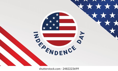 4th july. USA independence day. Vector banner with american flag. background illustration