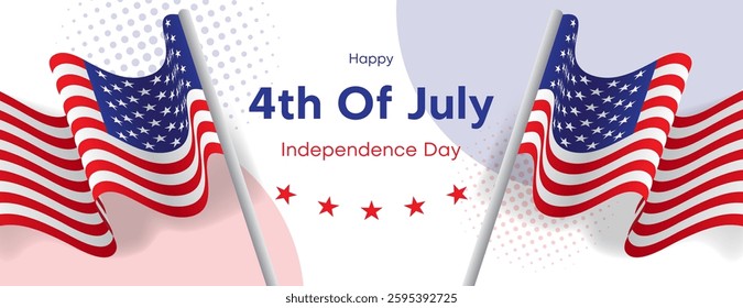 4th of july USA Independence Day banner background with american flag