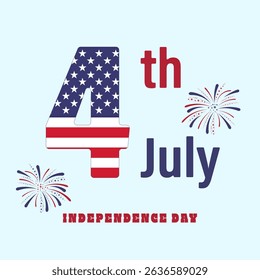4th of July, USA independence day. National holyday. poster, banner, flyer, greeting card. Vector illustration