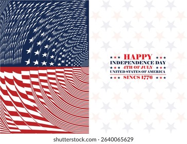 4th of July USA Independence Day, American Independence Day with white round flag design. United States flag background.