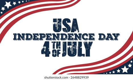 4 de julho EUA Independence Day Banner Design - Arte Vetorial Patriótica