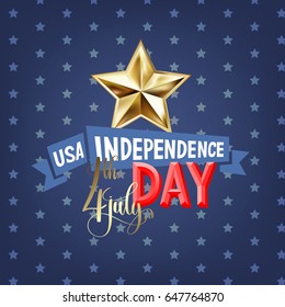 4th july USA independence day greeting card, banner design, vector illustration