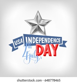 4th july USA independence day greeting card, banner design, vector illustration