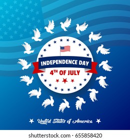 4th of July - USA Independence Day vector illustration. Creative background, banner and greetings design. Fourth of July typography and pattern for print and web. 