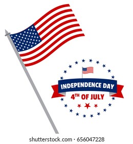 4th of July - USA Independence Day vector illustration. Creative background, banner and greetings design. Fourth of July typography and pattern for print and web.