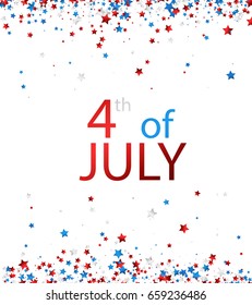 4th of July USA Independence Day background with stars. Vector paper illustration.