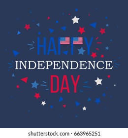 4th July USA Independence Day Celebration Banner. National American Greeting. Vector