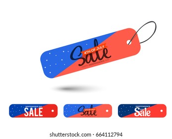 4th Of July USA Independence Day Sale Promotion Tag Design.