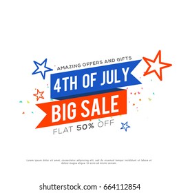 4th Of July USA Independence Day Sale Promotion Background,Poster,Banner,social Media,Marketing Template Design.