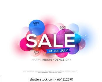 4th Of July USA Independence Day Sale Promotion Background,Poster,Banner,social Media,Marketing Template Design.