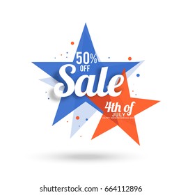4th Of July USA Independence Day Sale Promotion Background,Poster,Banner,social Media,Marketing Template Design.