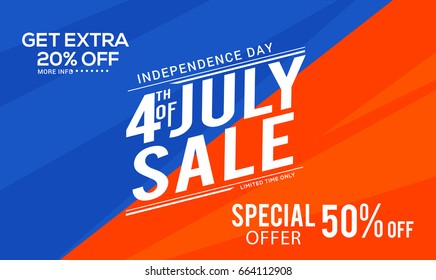 4th Of July USA Independence Day Sale Promotion Background,Poster,Banner,social Media,Marketing Template Design.