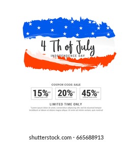 4th Of July USA Independence Day Sale Promotion Background,Poster,Banner,social Media,Marketing Template Design.