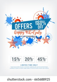 4th Of July USA Independence Day Sale Promotion Background,Poster,Banner,social Media,Marketing Template Design.
