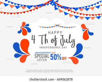 4th Of July USA Independence Day Sale Promotion Background,Poster,Banner,social Media,Marketing Template Design.