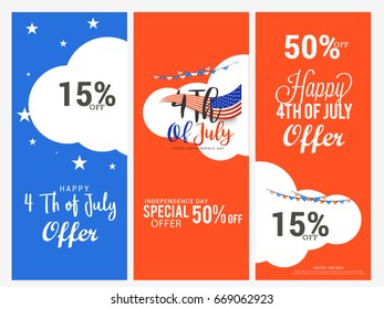 4th Of July USA Independence Day Sale Promotion Background,Header,Banner,social Media,Marketing Template Design.