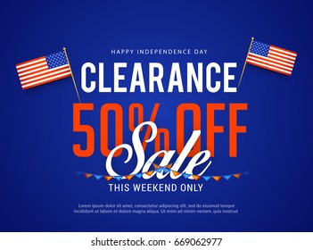 4th Of July USA Independence Day Sale Promotion Background,Poster,Banner,social Media,Marketing Template Design.