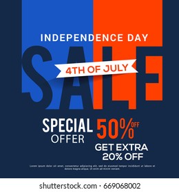 4th Of July USA Independence Day Sale Promotion Background,Poster,Banner,social Media,Marketing Template Design.