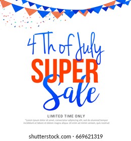 4th Of July USA Independence Day Sale Promotion Background,Poster,Banner,social Media,Marketing Template Design.