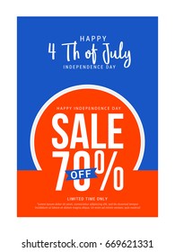 4th Of July USA Independence Day Sale Promotion Background,Poster,Banner,social Media,Marketing Template Design.