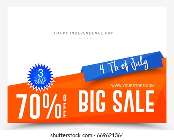 4th Of July USA Independence Day Sale Promotion Background,Poster,Banner,social Media,Marketing Template Design.