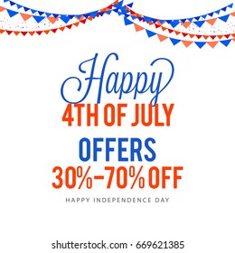 4th Of July USA Independence Day Sale Promotion Background,Poster,Banner,social Media,Marketing Template Design.