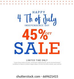 4th Of July USA Independence Day Sale Promotion Background,Poster,Banner,social Media,Marketing Template Design.