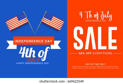 4th Of July USA Independence Day Sale Promotion Background,Poster,Banner,social Media,Marketing Template Design.