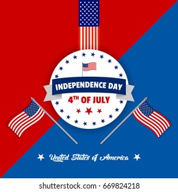 4th of July - USA Independence Day vector illustration. Creative background, banner and greetings design. Fourth of July typography and pattern for print and web.