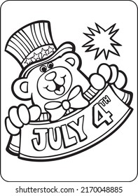 4th Of July USA Independent Day Coloring Pages For Kids