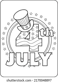 4th of July USA independent day coloring pages for kids