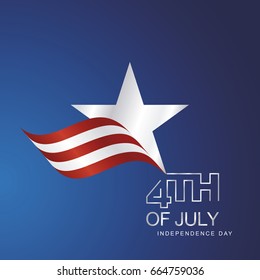 4th July USA star ribbon background