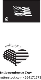 4th Of July USA Web Banner. Fourth July Background. Fourth July Independence Day Celebration With American Balloons and Star Flag. United States 4th Of July Promotion Advertising Template silhoutte