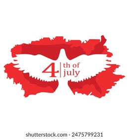 4 de julio diseño del Vector .Falcon .United States of America Mapa .Eagle .Día de la Independencia .freedom .white background .the eagle is flying .