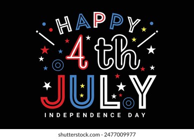 4th of July  vector design, Illustration for prints on t-shirts, bags, posters, cards and Mug