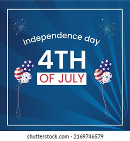 4th of July vector, Happy independence Day USA background with character.