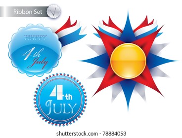 4th July Vector Ribbons very suitable for web site