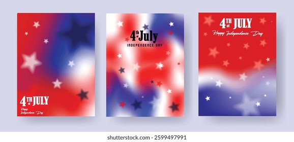 4th Of July Vector Set. Independence Day Backgrounds.