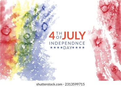 4th of july Watercolor Background,Abstract background with watercolor splashes in flag colors for USA Independence day holiday. Blue and red colored