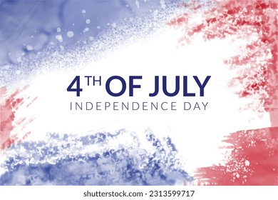 4th of july Watercolor Background,Abstract background with watercolor splashes in flag colors for USA Independence day holiday. Blue and red colored