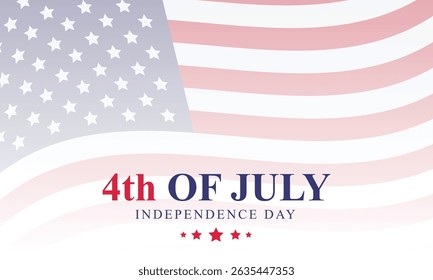 4th of July Waving USA Flag Background Design.