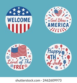 4th of July Welcome Patriotic Door Sign