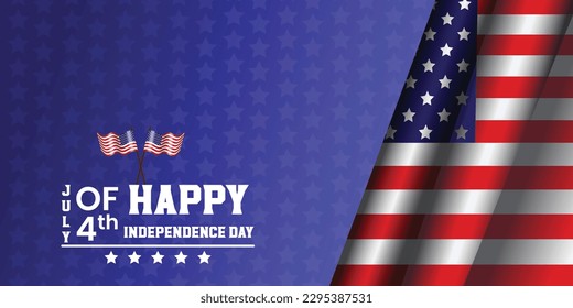 4th july wishing banner design vector file