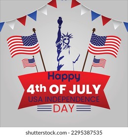 4th july wishing post design vector file