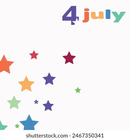 4th of july.colorful stars.Independence Day .Us.vector design .white background .