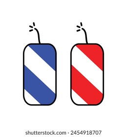 4 de julio. fuegos artificiales. fondo azul y rojo. fondo blanco. diseño de Vector. Día de la Independencia. Estados Unidos de América .